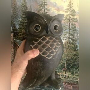 vintage solid wood owl